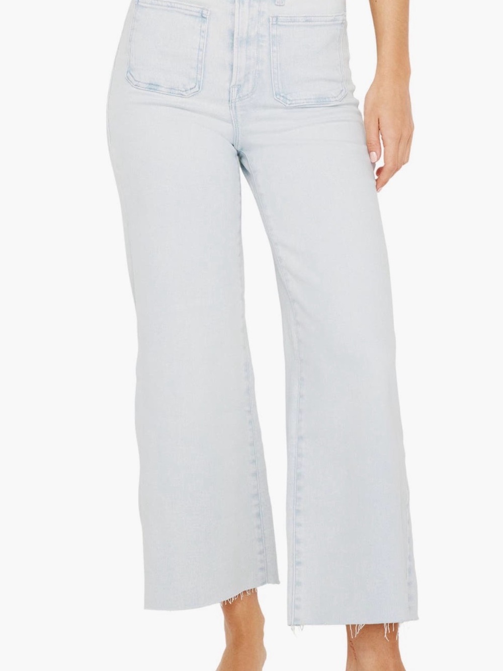 Good American Good Waist Palazzo Crop Patch Pocket